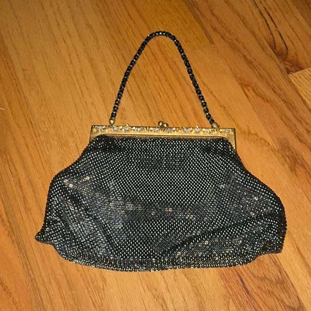 Whiting & Davis vintage black mesh purse
